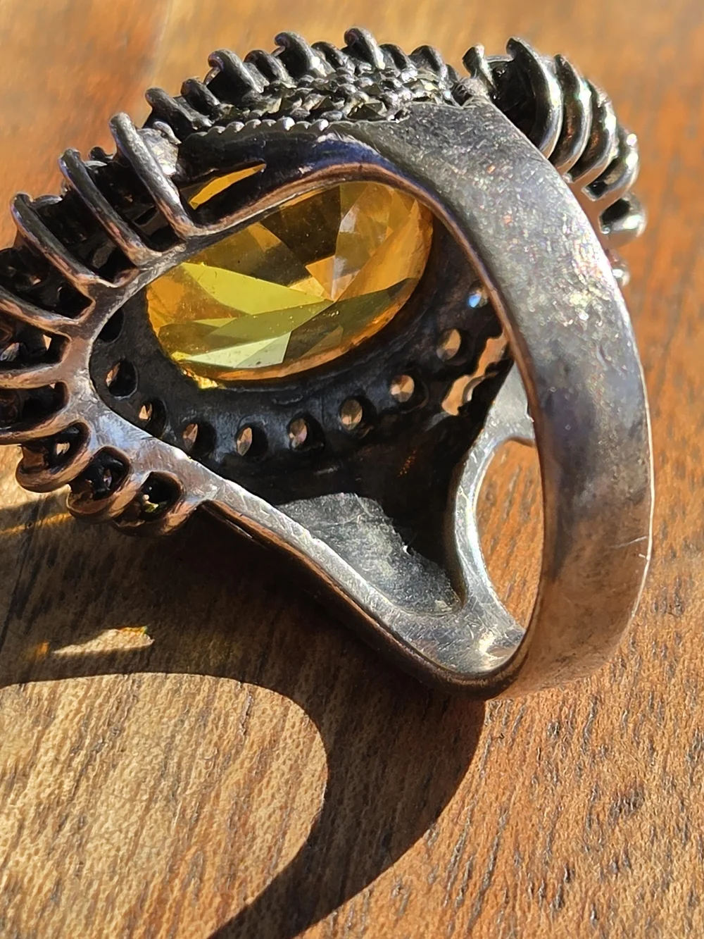 Citrine Cz Halo Cocktail Ring - Women's Jewelry